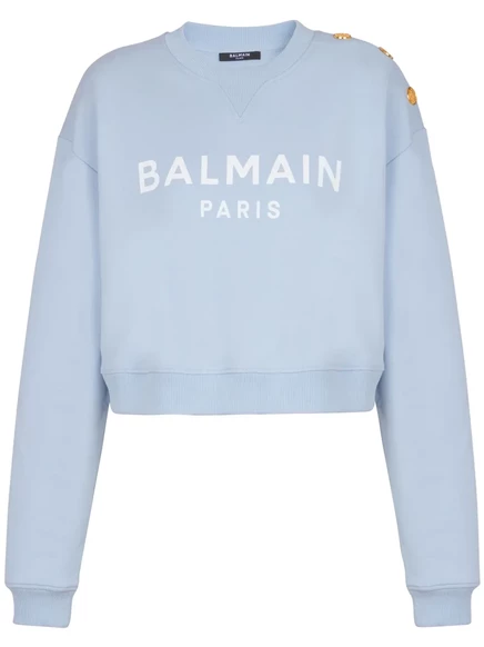 Женский свитшот Balmain с принтом, голубой