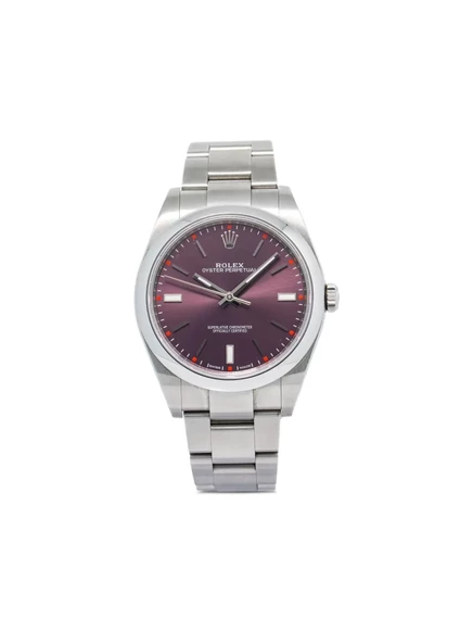 Бывшие в употреблении часы Rolex Oyster Perpetual из нержавеющей стали диаметром 39 мм purple