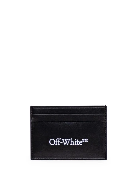 Мужской держатель для карт Off-White Bookish из гладкой кожи с тиснением, черный