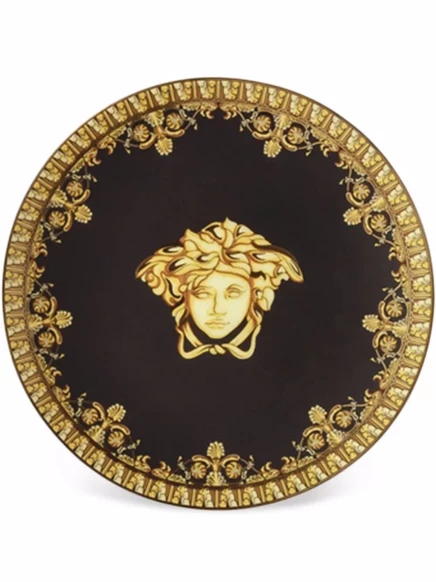 Фарфоровая тарелка Versace Baroque Nero 10 см, черная