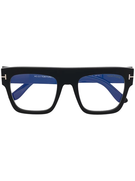 Очки TOM FORD Eyewear в квадратной оправе с прозрачными линзами black