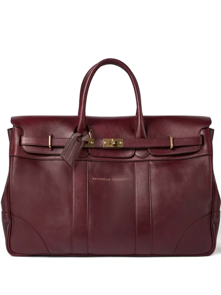 Мужская дорожная сумка Brunello Cucinelli Weekender Country, бордовая