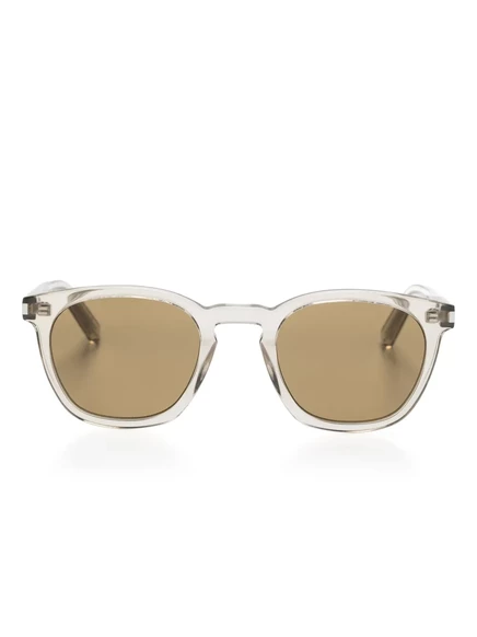Унисекс солнцезащитные очки Saint Laurent Eyewear SL28 круглые, бежевые