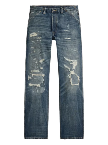 Потертые джинсы с прямыми штанинами Ralph Lauren RRL blue