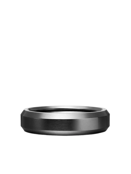 Мужское кольцо David Yurman Beveled 6 мм титановое, черное