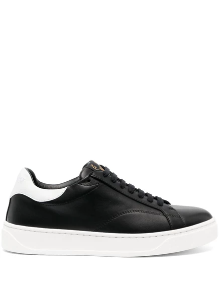 Мужские низкие кроссовки Lanvin DDB0 из кожи, черно-белые