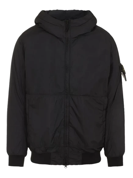 Куртка с капюшоном и отделкой из панелей Stone Island black