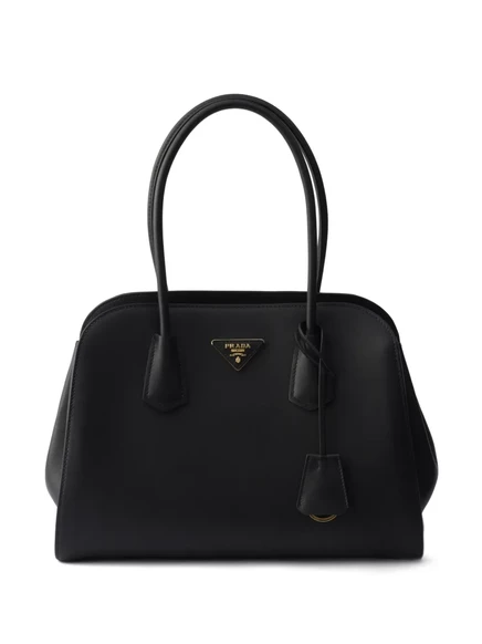 Женская кожаная сумка-тоут Prada medium, черная
