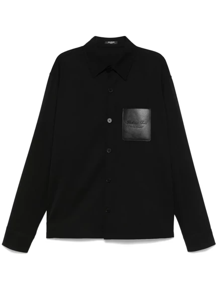 Рубашка с нанесенным логотипом Balmain black