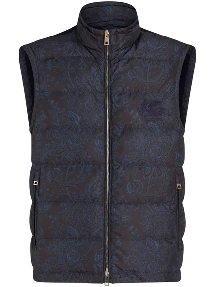 Жилет на подкладке с рисунком пейсли от ETRO blue