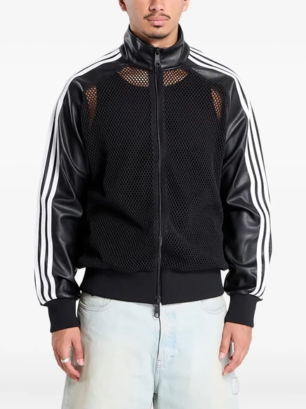 Куртка Adidas x Jeremy Scott с кожаными панелями, черная
