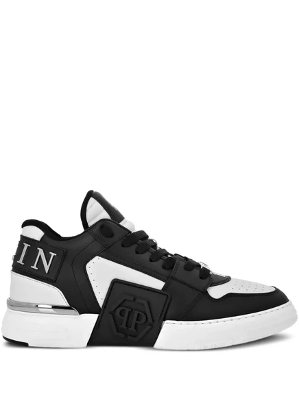 Кожаные кроссовки Philipp Plein Phantom Kicks с черепом и бляшками white