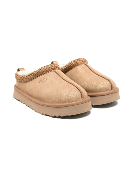Детские тапочки UGG Kids Tazz Dazzle замшевые, бежевые