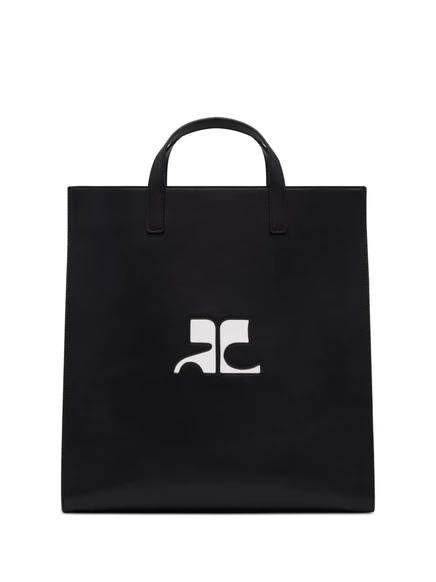 Кожаная сумка-тоут Courrèges Heritage black