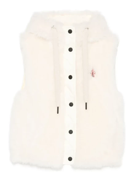 Женский жилет Moncler Grenoble с капюшоном, слоновая кость