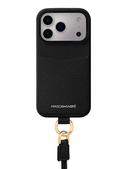 Чехол MAISON de SABRÉ iPhone 17 Pro с ремешком, черный
