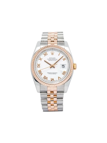 Часы Rolex Datejust 36 мм двухцветные, белый циферблат