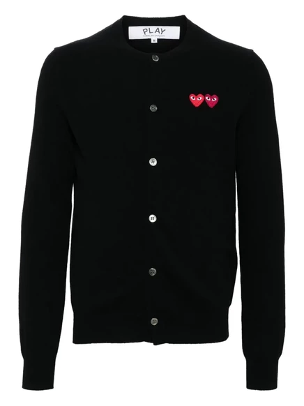 Унисекс кардиган Comme des Garons Play с вышитым сердцем, черный