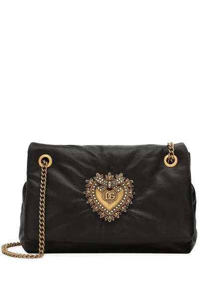 Мягкая сумка через плечо Dolce & Gabbana средней плотности black