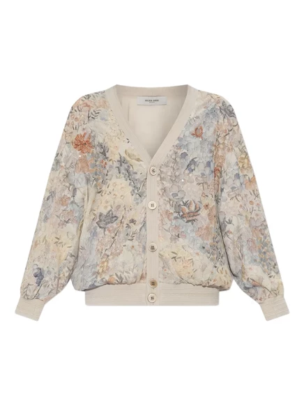 Женский кардиган Golden Goose с пайетками, молочный