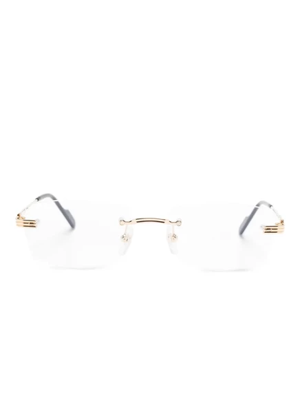 Очки Cartier Eyewear безободковые квадратные, золотистые
