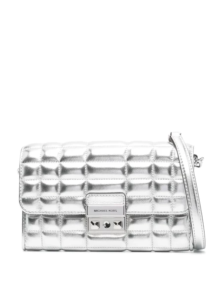 Большая кожаная сумка через плечо Michael Michael Kors от Tribeca silver