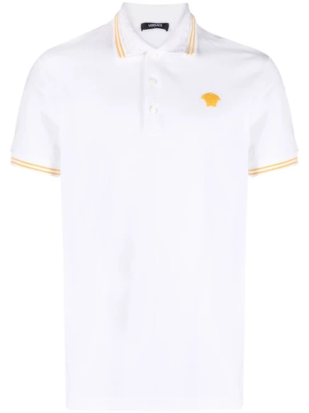 Мужская поло Versace Medusa из хлопка, белая