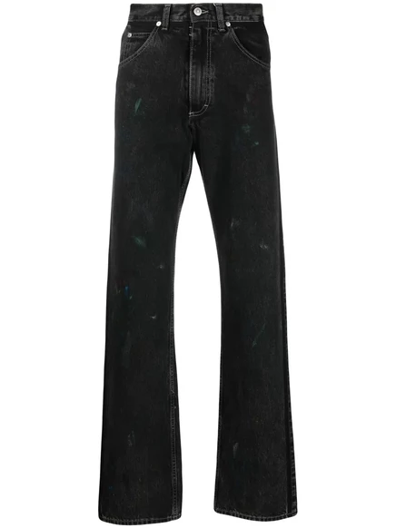 Мужские джинсы Maison Margiela прямые в крапинку, черные