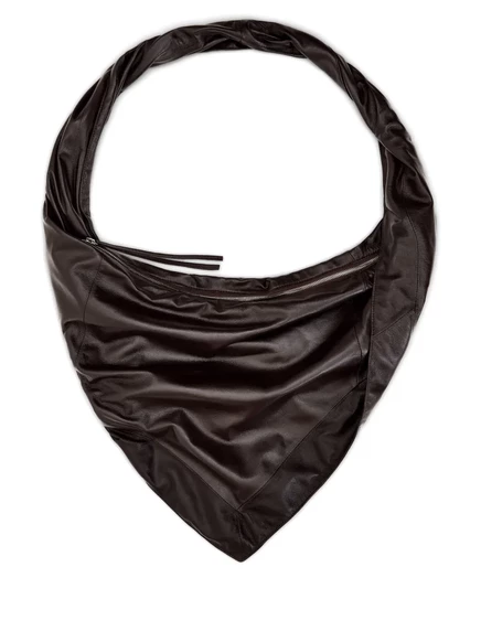 Сумка на плечо Lemaire Scarf из кожи, коричневая
