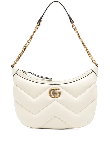 Маленькая сумка через плечо Gucci GG Marmont white