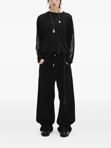 Мужские широкие брюки Ann Demeulemeester, черные