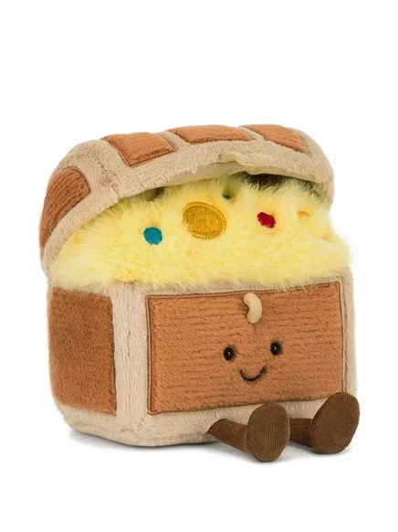 Мягкая игрушка Jellycat сундук с сокровищами, коричневая
