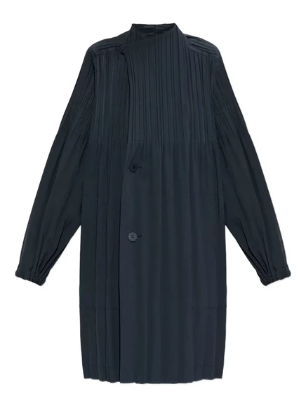 Женское плиссированное пальто Pleats Please Issey Miyake, синее