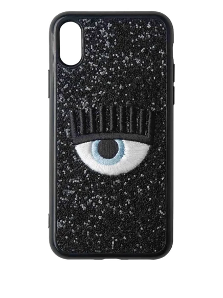 Чехол Chiara Ferragni для iPhone X с пайетками, черный