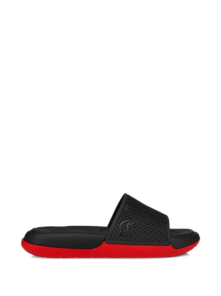 Мужские шлепанцы Christian Louboutin с логотипом, черные