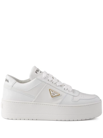 Яркие кожаные кроссовки Prada Downtown white