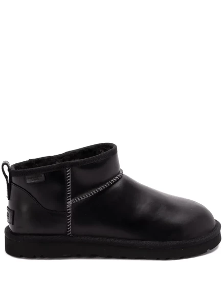 Мужские ботинки Ugg Classic Ultra Mini с меховой подкладкой, черные