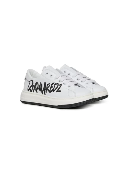 Детские кожаные кроссовки DSQUARED2 white