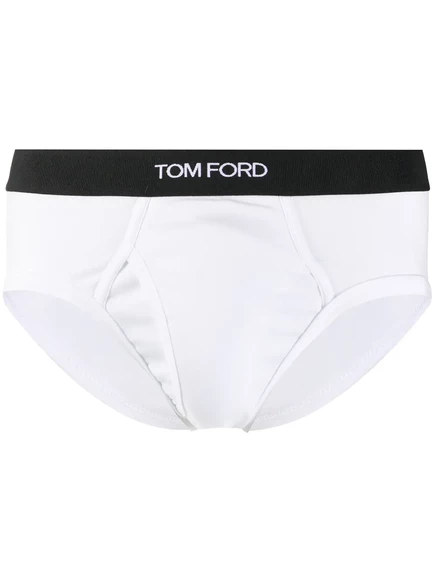 Мужские брифы Tom Ford с логотипом на поясе, белые