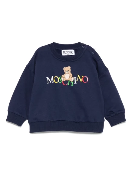 Свитшот для мальчиков Moschino Kids с медвежонком, темно-синий