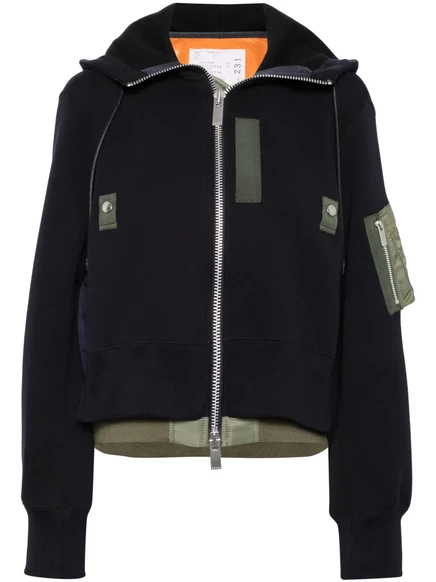 куртка из цветного блока с панелями sacai blue