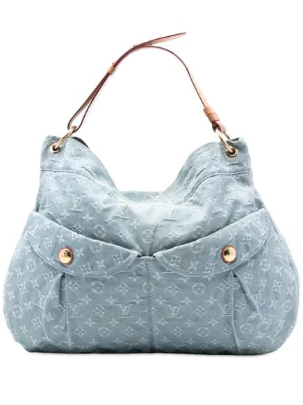 Женская сумка Louis Vuitton Pre-Owned GM из денима, синяя