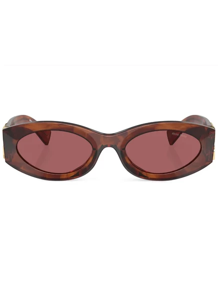 Солнцезащитные очки Miu Miu овальные ацетатные, коричневые