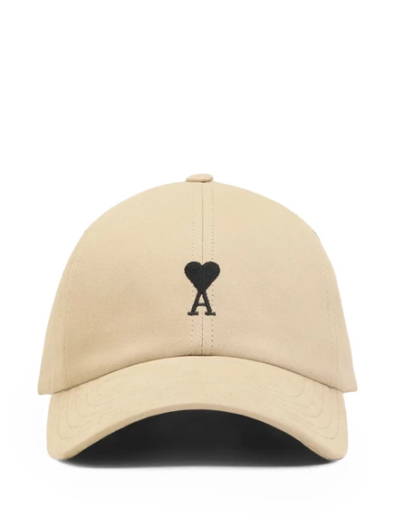 Унисекс кепка AMI Paris Ami de Coeur вышитая, бежевая