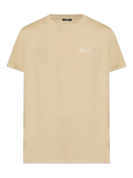Мужская футболка Balmain с логотипом, кремовая