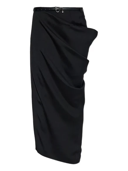 Макси-юбка Sportmax Pontida с драпировкой и поясом black