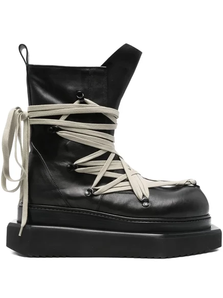 Мужские ботинки Rick Owens на платформе со шнуровкой, черные