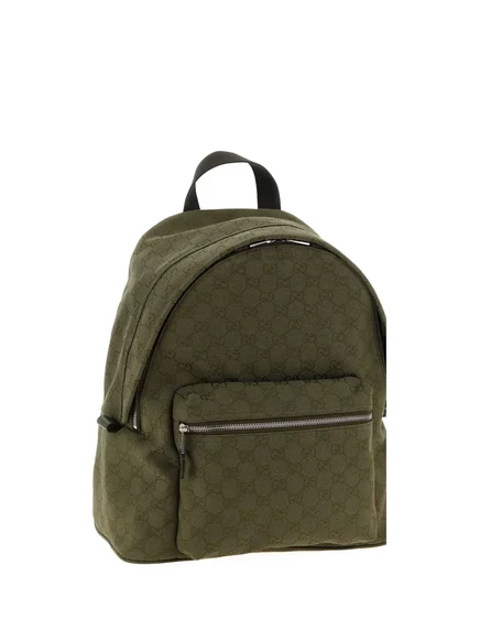 Мужской рюкзак Gucci средний GG холщовый, зеленый