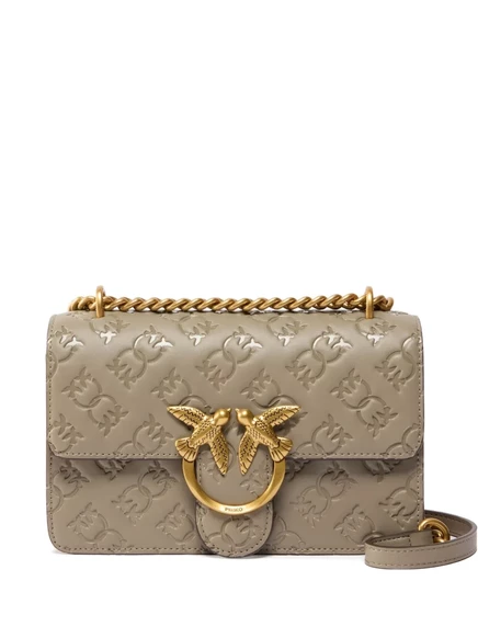 Сумка PINKO mini Love Bag с тиснением через плечо brown