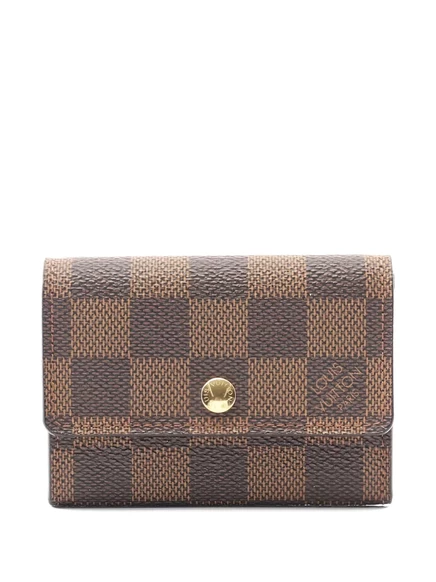 Кошелек Portomonepura Damier Ebene 2004 года выпуска, бывший в употреблении у Louis Vuitton brown